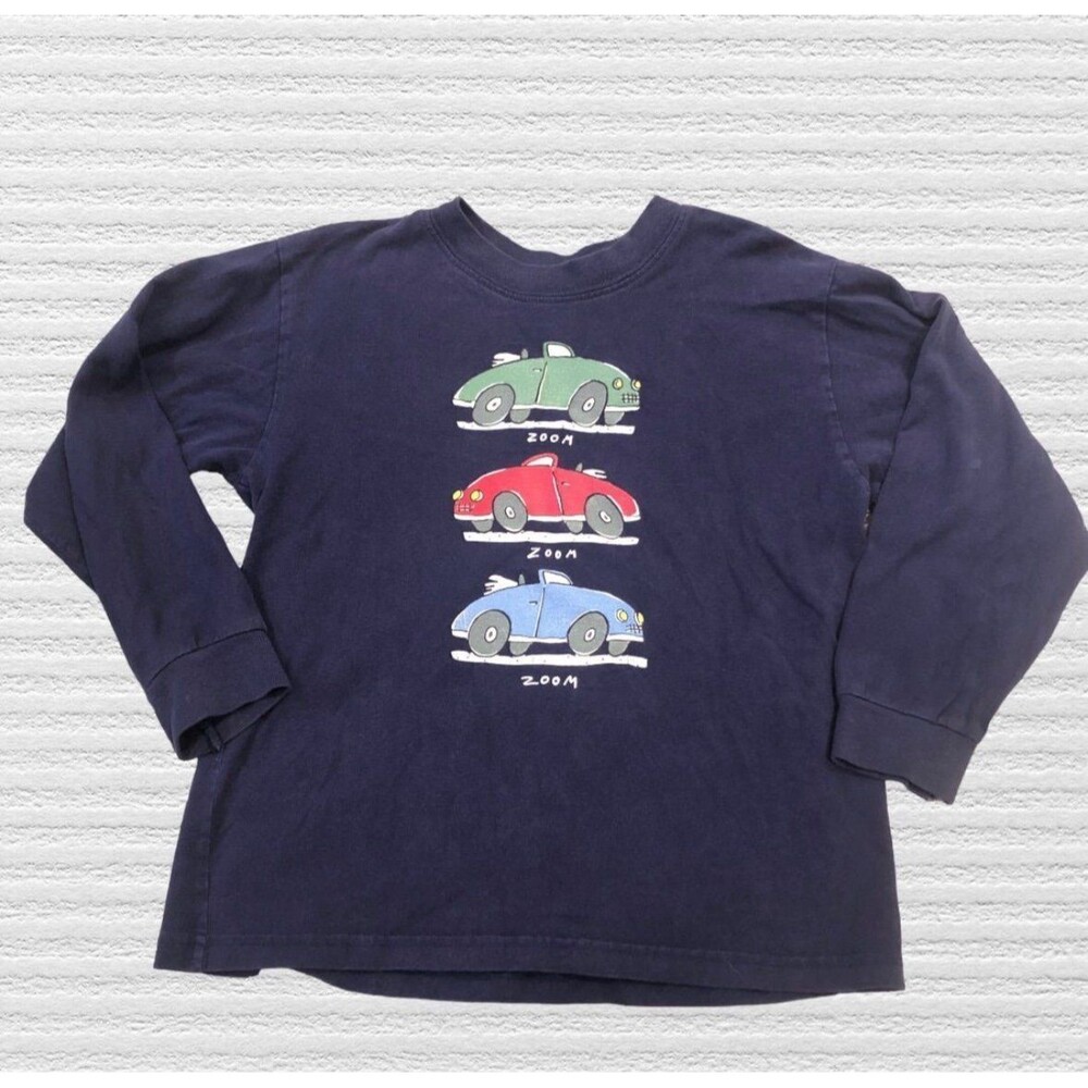 Vintage Mulberribush Boys Long Sleeve Tee Cars Graphic USA Made Sz 6